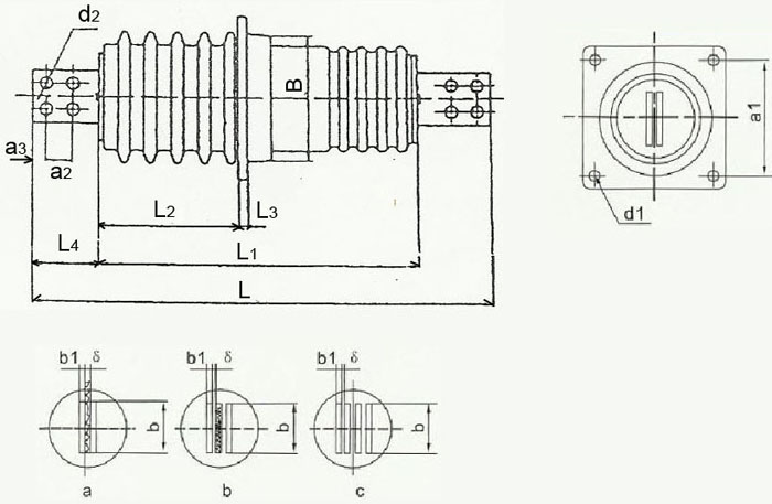 CWWL-10KV/2000-4000A户表里铝导体高压穿墙套管